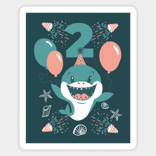Baby Shark for 2nd Birthday Magnet